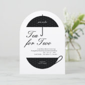 Thee voor twee klassieke bruiloft thee douche uitn kaart (Staand voorkant)