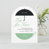 Thee voor twee klassieke bruiloft thee douche uitn kaart (Staand voorkant)