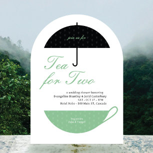 Thee voor twee klassieke bruiloft thee douche uitn kaart
