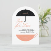 Thee voor twee klassieke bruiloft thee douche uitn kaart (Staand voorkant)