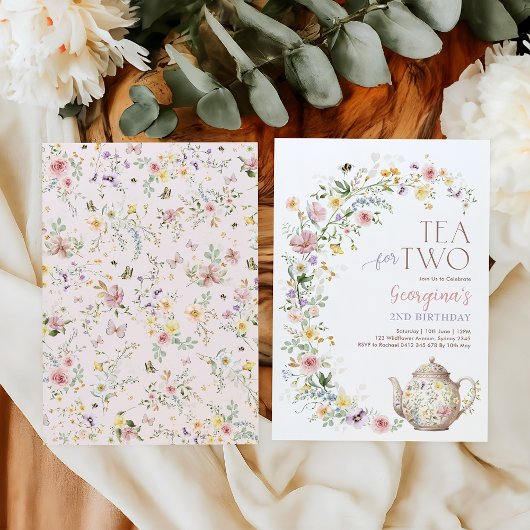 Thee voor twee lente Wildflower Verjaardag Tea Par Kaart