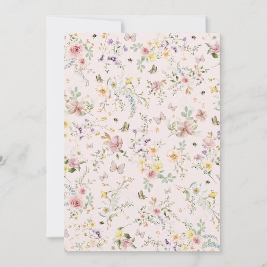 Thee voor twee lente Wildflower Verjaardag Tea Par Kaart (Achterkant)