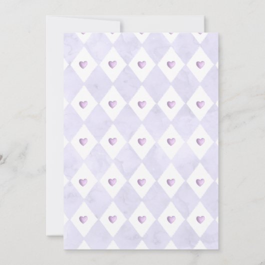 Thee voor twee Lila en goudbloemen Kaart (Achterkant)