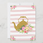 Thee voor twee meisje 2e tweede verjaardagsuitnodi kaart (Achterkant)