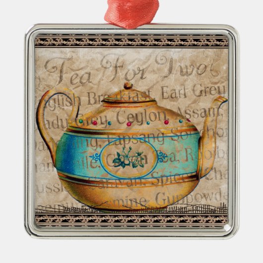 thee voor twee metalen ornament (Voorkant)