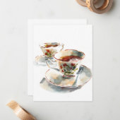 Thee voor twee notitiekaartje (Voorkant / Achterkant in situ)