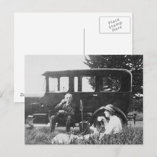 Thee voor twee oude zwarte en witte Afbeeldingen - Briefkaart (Voorkant / Achterkant)