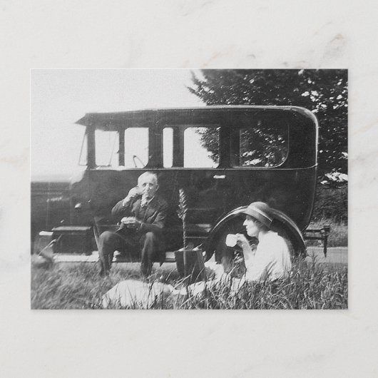 Thee voor twee oude zwarte en witte Afbeeldingen - Briefkaart (Voorkant)