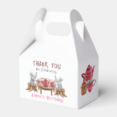 Thee voor twee papierbakken, geschikt voor 4x2,5x5 bedankdoosjes (Voorkant Zijde)