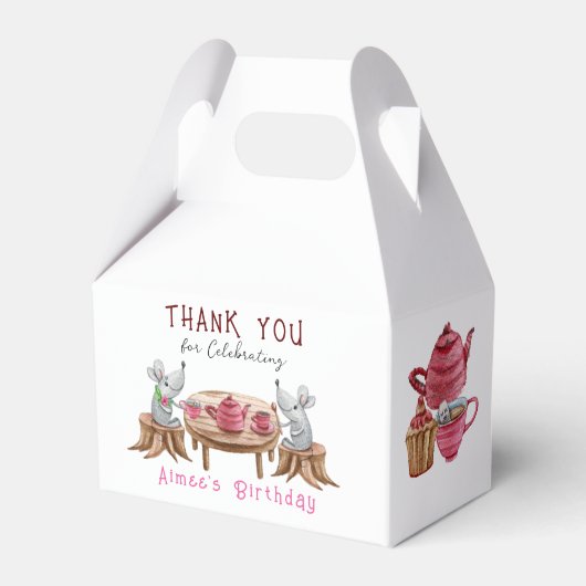 Thee voor twee papierbakken, geschikt voor 4x2,5x5 bedankdoosjes (Voorkant Zijde)