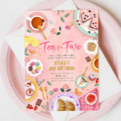 Thee voor twee partij meisje roze goud tweede verj kaart