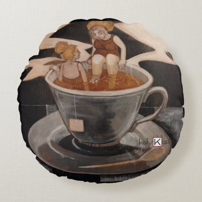 Thee voor twee rond kussen (Voorkant)