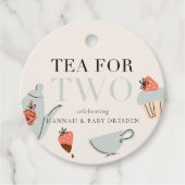 Thee voor twee | Tea Party Baby shower Bedankjes Labels (Voorkant)