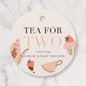 Thee voor twee | Tea Party Baby shower Bedankjes Labels (Voorkant)