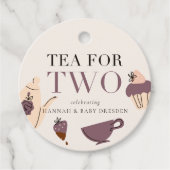 Thee voor twee | Tea Party Baby shower Bedankjes Labels (Voorkant)