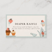 Thee voor twee | Tea Party Baby shower Luier Raffl Informatiekaartje (Voorkant)
