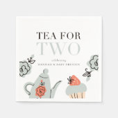 Thee voor twee | Tea Party Baby shower Party Servet (Voorkant)