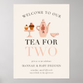 Thee voor twee | Tea Party Baby shower Poster (Voorkant)