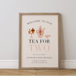 Thee voor twee | Tea Party Baby shower Poster