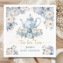 Thee voor Twee Thee Baby Shower Jongen Goud Blauw 