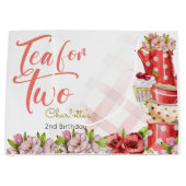 Thee voor twee, thee bloemige verjaardag groot cadeauzakje (Voorkant)