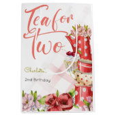 Thee voor twee, thee bloemige verjaardag medium cadeauzakje (Voorkant)