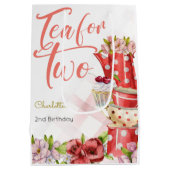 Thee voor twee, thee bloemige verjaardag medium cadeauzakje (Achterkant)