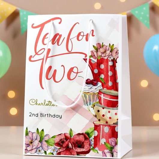 Thee voor twee, thee bloemige verjaardag medium cadeauzakje