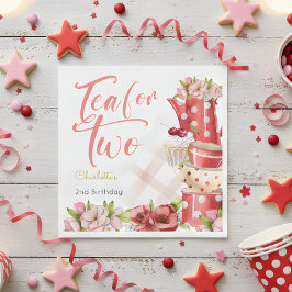 Thee voor twee, thee bloemige verjaardag servet