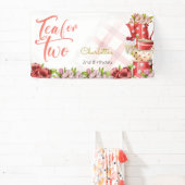 Thee voor twee, thee bloemige verjaardag spandoek (Insitu)