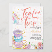 Thee voor twee, thee verjaardag kaart (Voorkant)