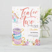 Thee voor twee, thee verjaardag kaart (Staand voorkant)