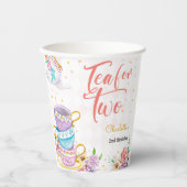 Thee voor twee, thee verjaardag papieren bekers (Voorkant)