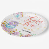 Thee voor twee, thee verjaardag papieren bordje (Gekanteld)