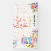 Thee voor twee, thee verjaardag spandoek (Verticaal)