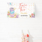 Thee voor twee, thee verjaardag spandoek (Insitu)