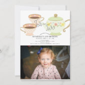 Thee voor twee theefeesten 2e verjaardag foto kaart (Voorkant)