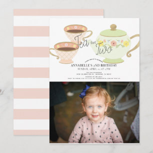 Thee voor twee theefeesten 2e verjaardag foto kaart