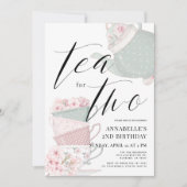 Thee voor twee theefeesten 2e verjaardag kaart (Voorkant)