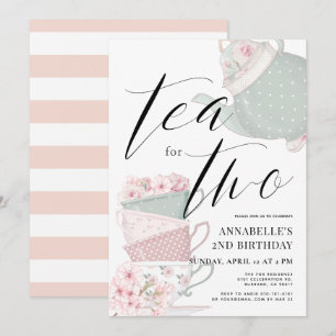 Thee voor twee theefeesten 2e verjaardag kaart