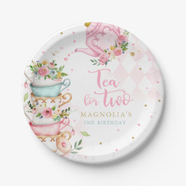 Thee voor twee tweede verjaardag Tea Party Decorat Papieren Bordje