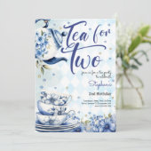 Thee voor twee, tweede verjaardag voor kinderen kaart (Staand voorkant)
