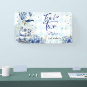 Thee voor twee, tweede verjaardag voor kinderen spandoek (Beurs)