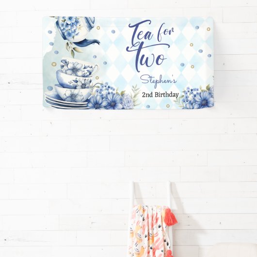 Thee voor twee, tweede verjaardag voor kinderen spandoek (Insitu)