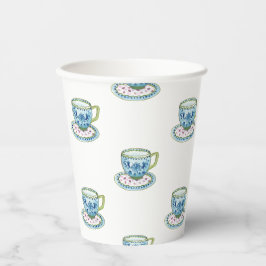 Thee voor twee tweeling Baby shower Papieren Bekers