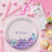 Thee voor twee tweelingen Baby shower Papieren Bordje (Feest)