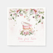 Thee voor twee verjaardagsservetten | Floral Tea P Servet (Voorkant)