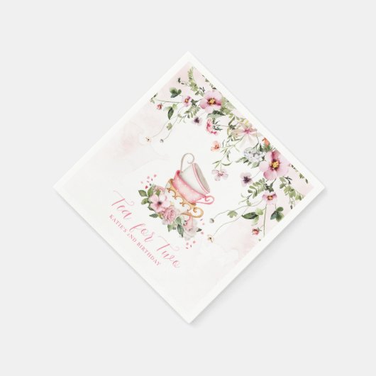 Thee voor twee verjaardagsservetten | Floral Tea P Servet (Hoek)