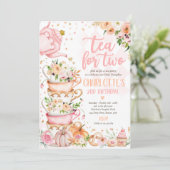 thee voor twee vogeldagen pompoenherfst Floral par Kaart (Staand voorkant)