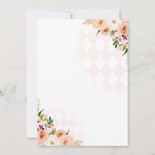 thee voor twee vogeldagen pompoenherfst Floral par Kaart (Achterkant)